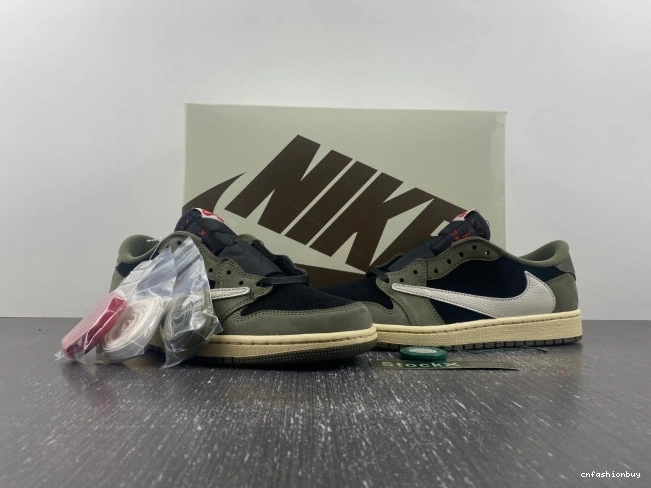 1 JORDAN SCOTT SP OG AIR TRAVIS 'BLACK OLIVE' X LOW DM7866-002 0709
